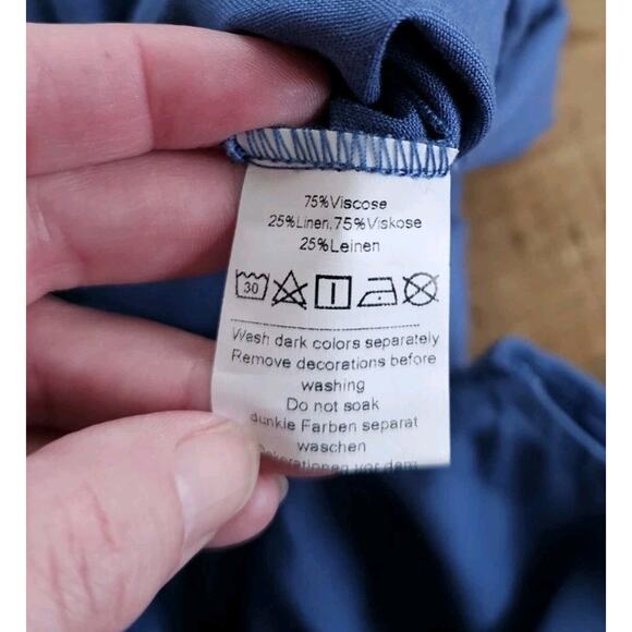 Grace Karin V-Neck Sleeveless Elastic Waist Maxi Linen Blend Dress Size M EUC - Picture 4 of 10